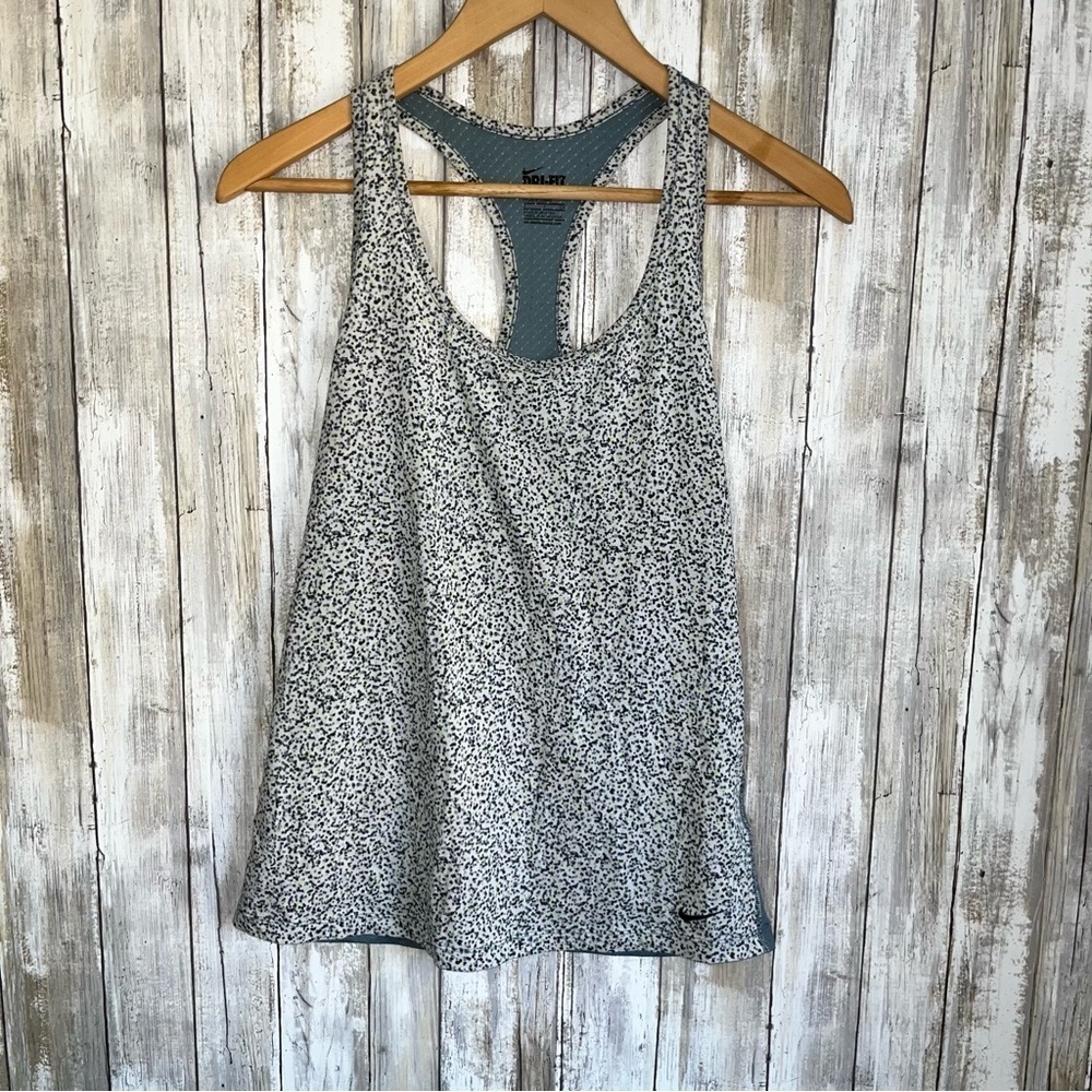 Nike Speckled Workout Mesh Back Tank Top Athletic Small